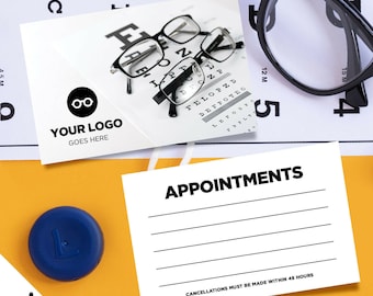 Custom appointment card printing | optician optical glasses sunglasses 01
