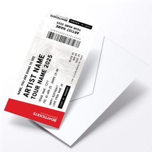 Personalised mock gig/concert ticket Birthday / Christmas gift | Any artist/band/show! image 5