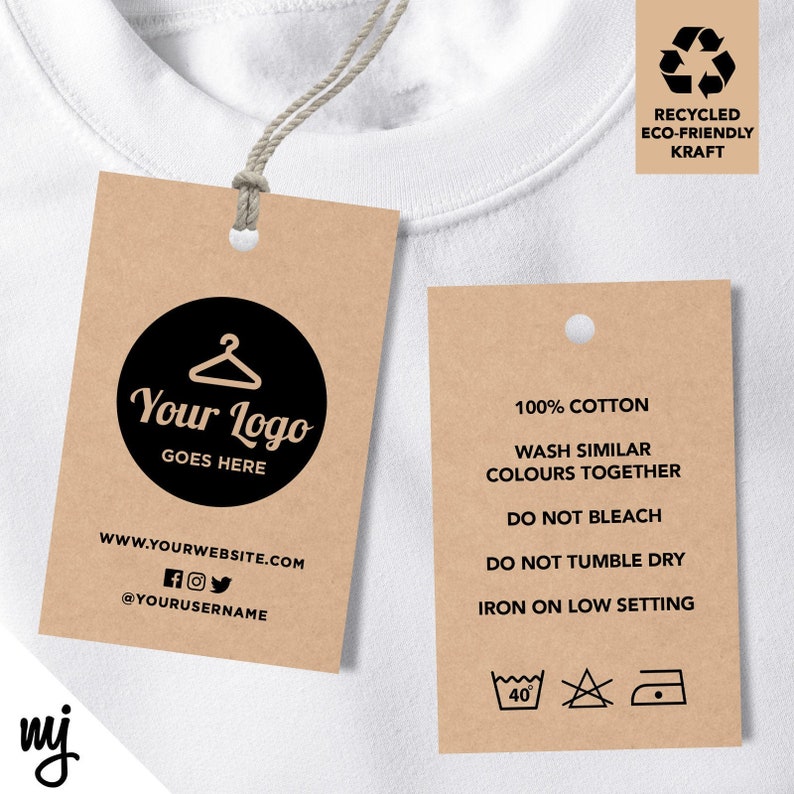 Custom Printed Kraft Clothing Swing Tags Cards Eco Friendly Etsy