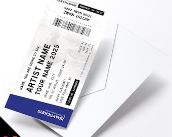 Personalised mock gig/concert ticket Birthday / Christmas gift | Any artist/band/show!