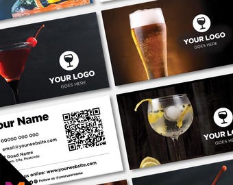 Custom Business Card Printing | Drinks Bar Pub Cocktails Beer Restaurant Cafe Micropub Bars Pints Wine Winebar Businesses