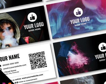 Custom Business Card Printing | Vape shop vaping quit smoking vapour e-liquid juice refill mod vapour smoke designs businesses