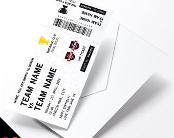 Personalised mock football match ticket Birthday / Christmas gift | Any teams!