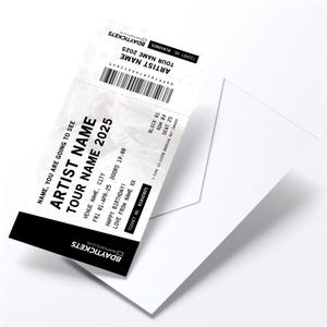 Personalised mock gig/concert ticket Birthday / Christmas gift | Any artist/band/show! image 6
