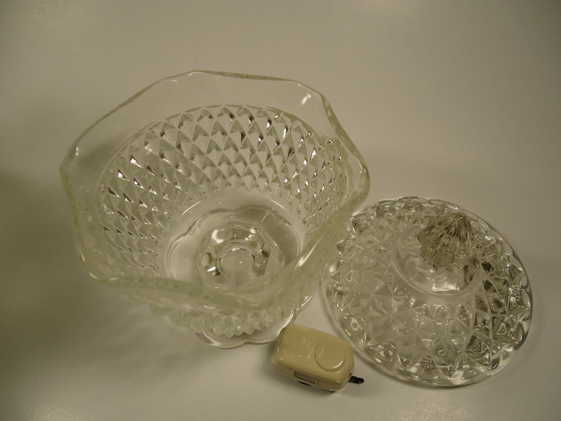 Small Hobnail Pedestal Diamond Point Design Clear Glass Bowl - Etsy