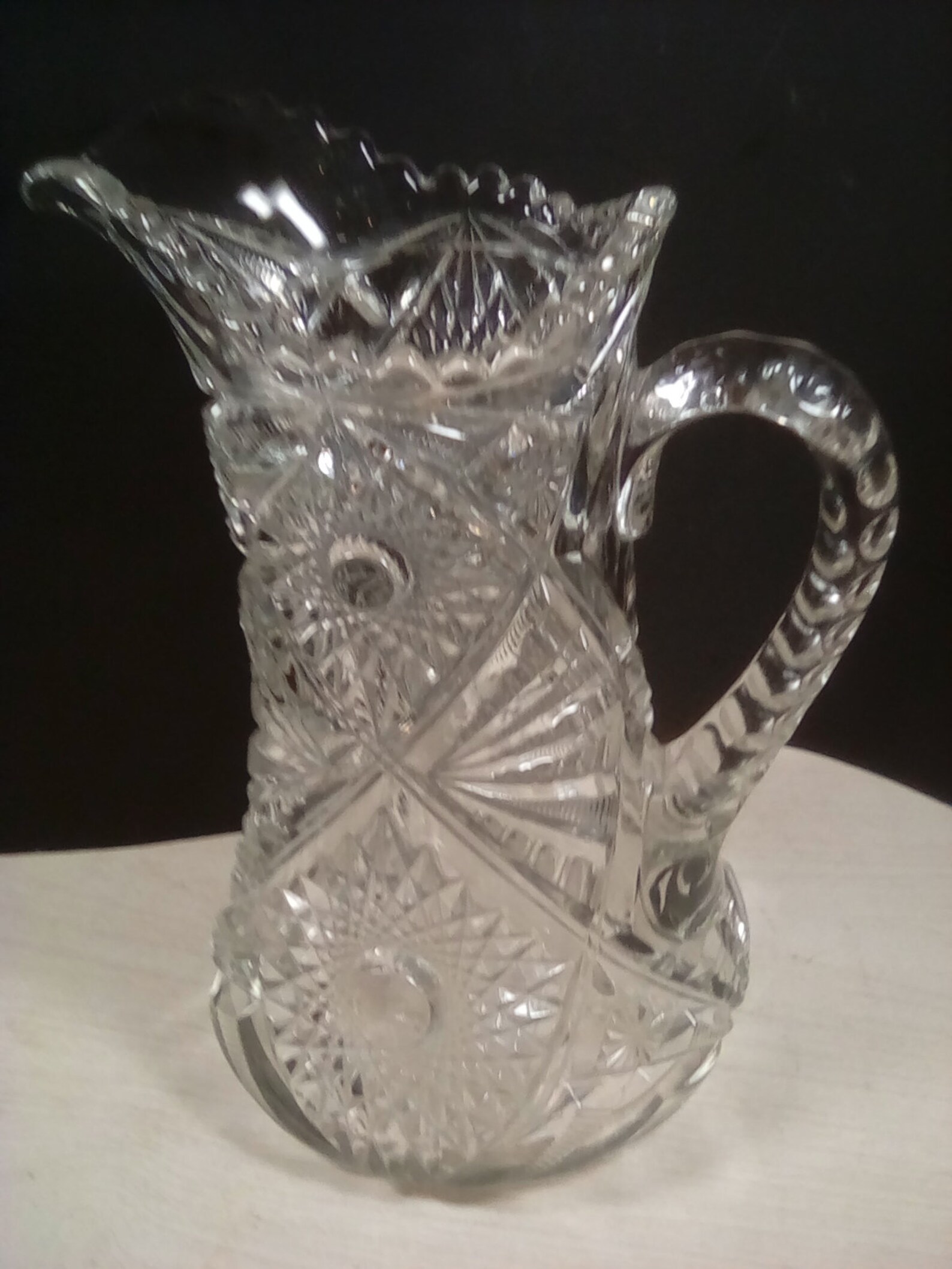 Brilliant Crystal Pitcher With Handle Etsy