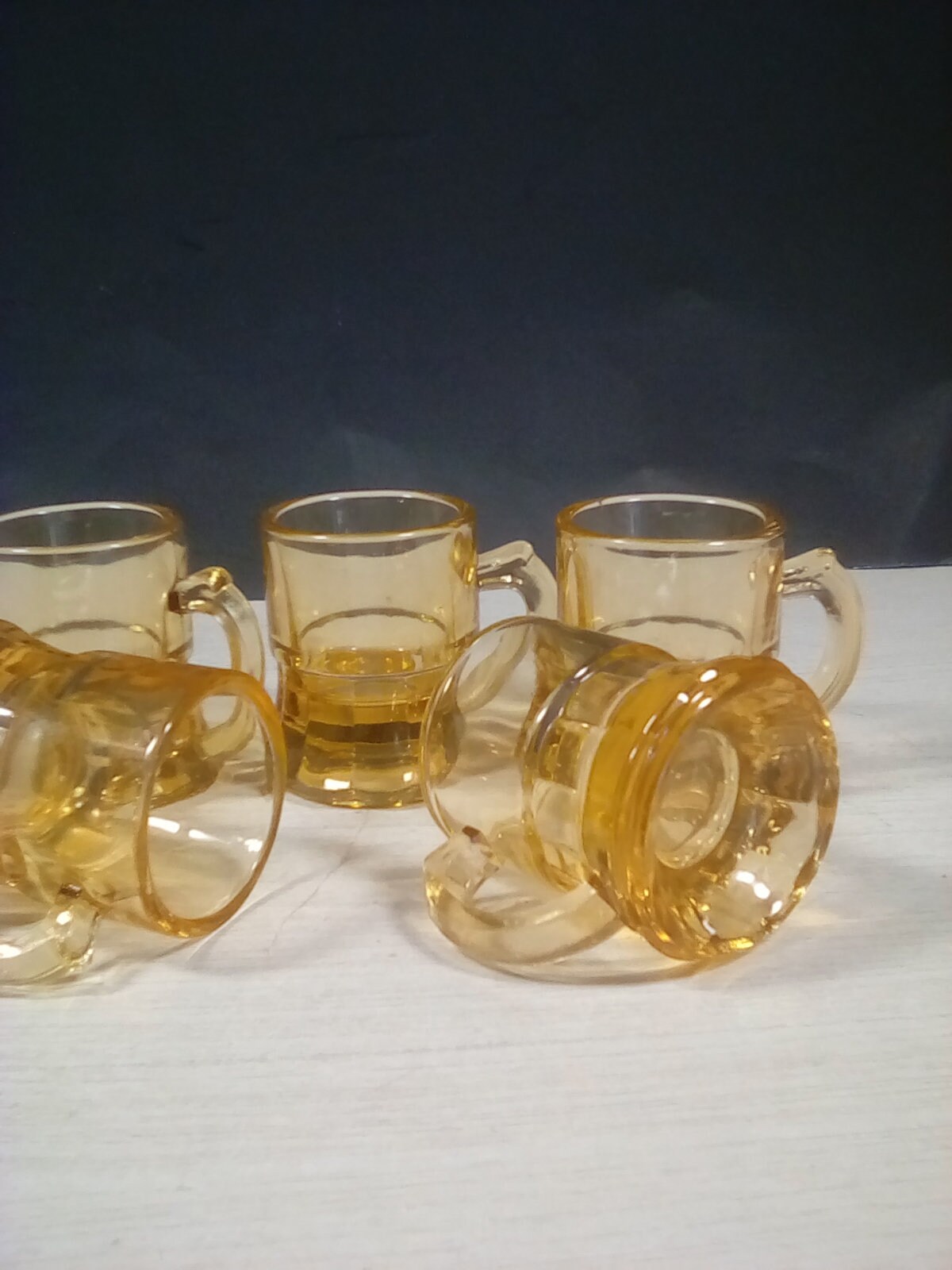 Set of 5 Amber Shot Glasses Etsy UK