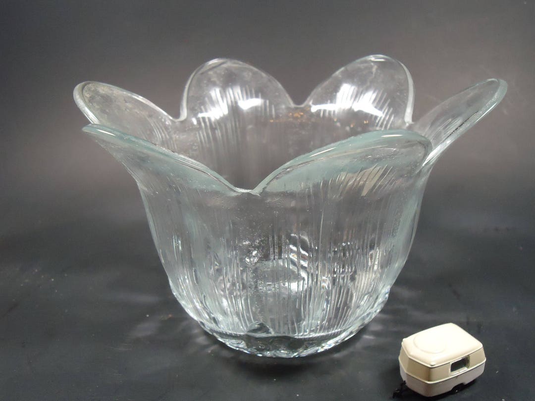 Clear Glass Tulip Shaped Bowl Etsy
