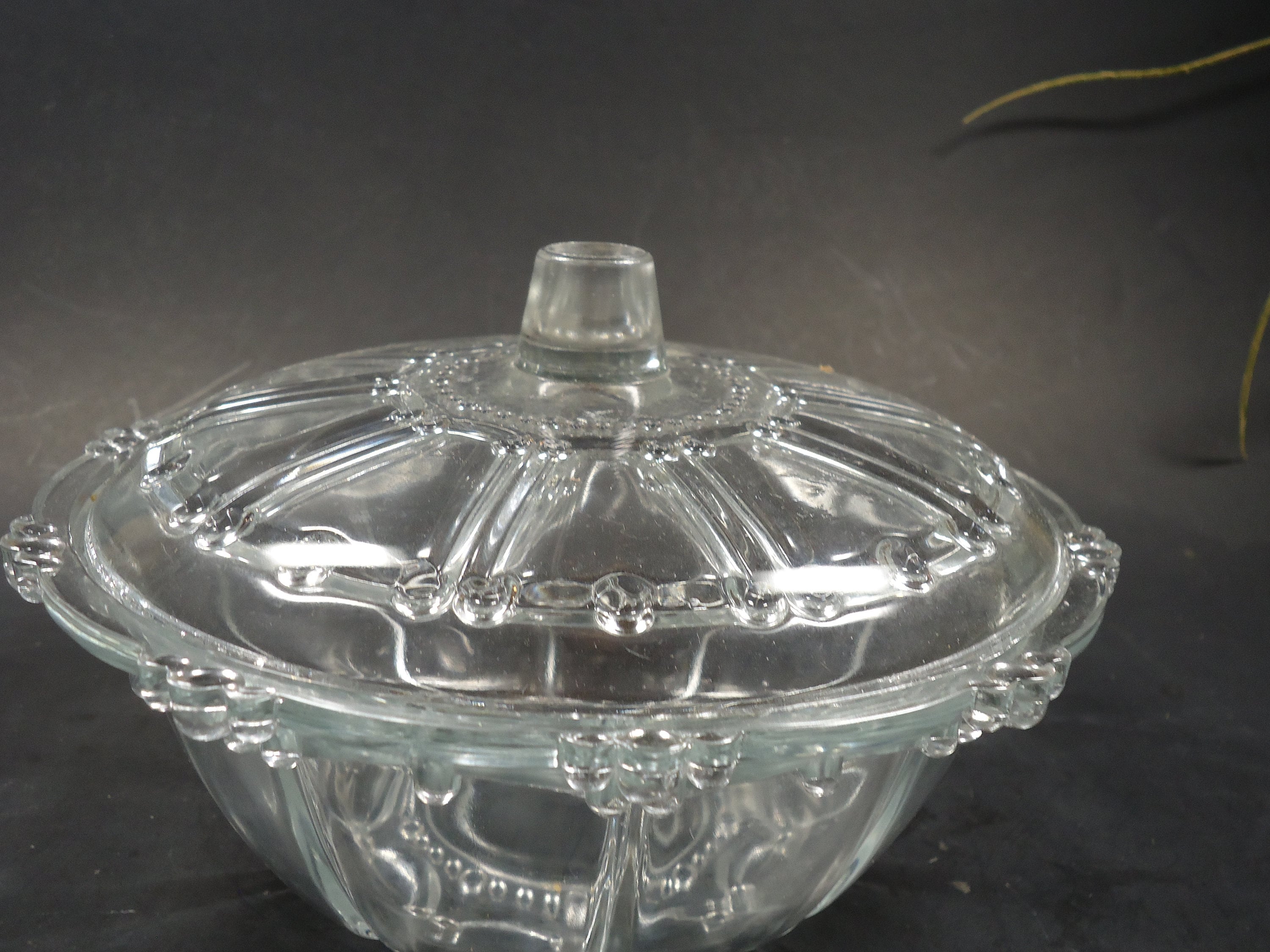 Round clear glass candy dish Etsy