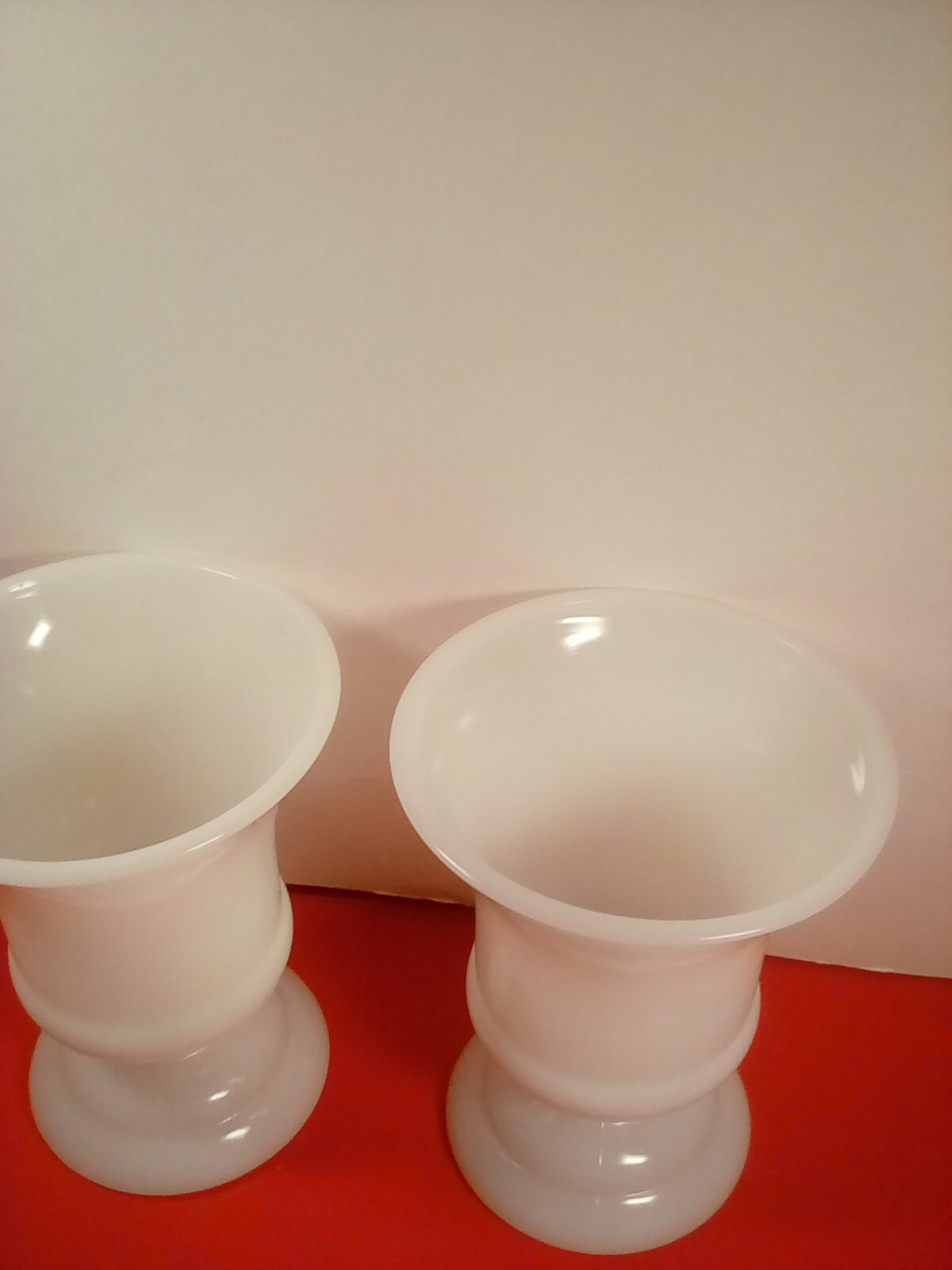 2 Napco Milk glass pedestal vase/planters Etsy