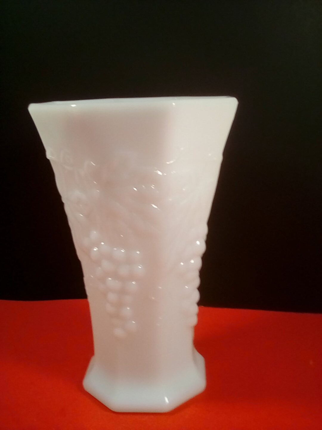 Tall Milk Glass Vase Etsy
