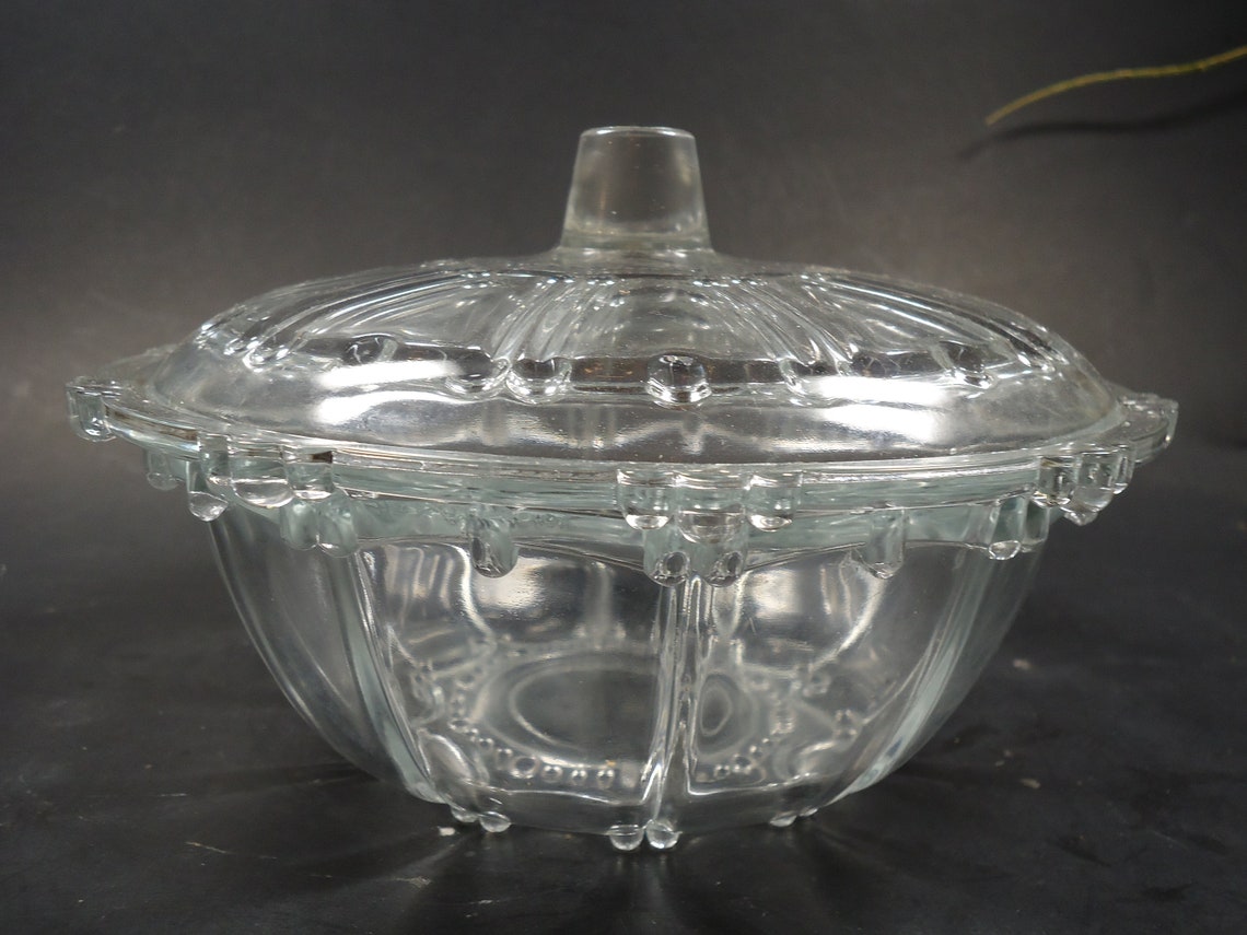 Round Clear Glass Candy Dish Etsy
