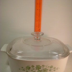 Pyrex French white covered casserole  dish Callaway green Ivy pattern