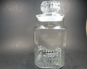 Clear glass storage container