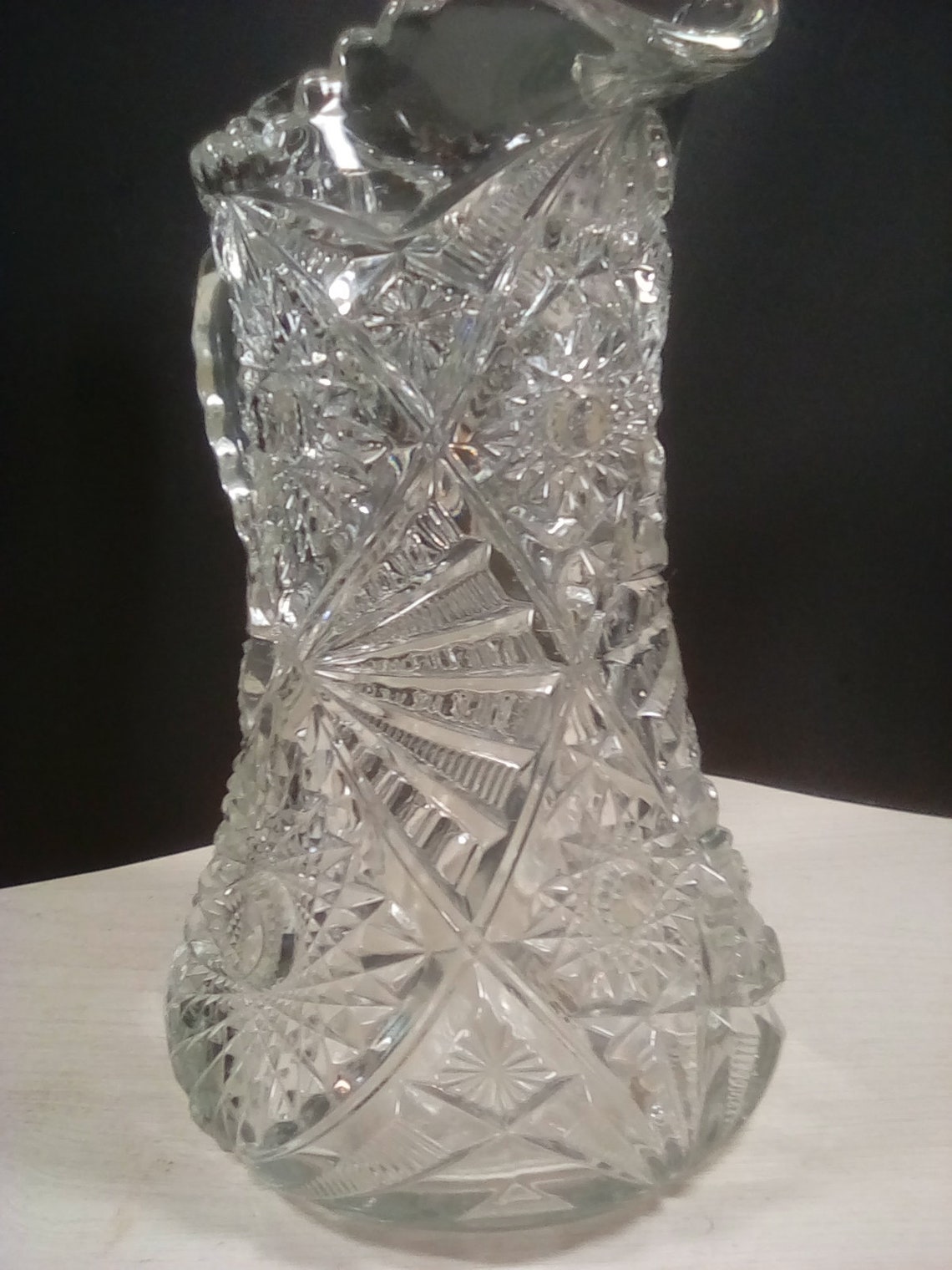 Brilliant Crystal Pitcher With Handle Etsy