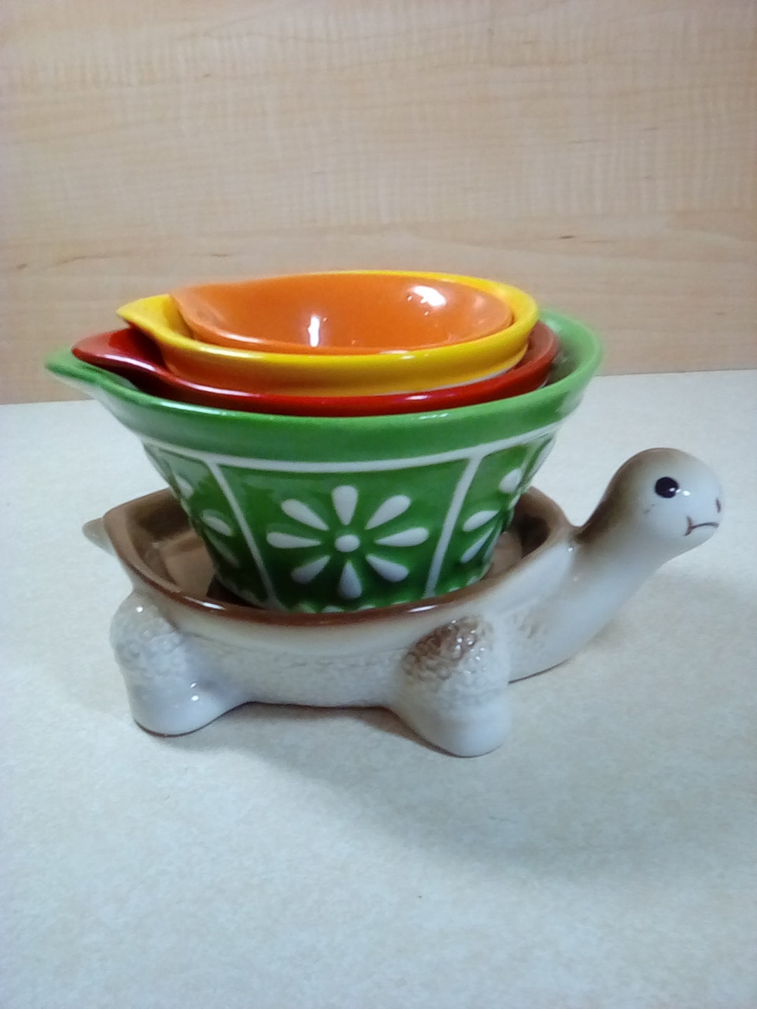 Cracker Barrel Turtle With 4 Measuring Cups Etsy