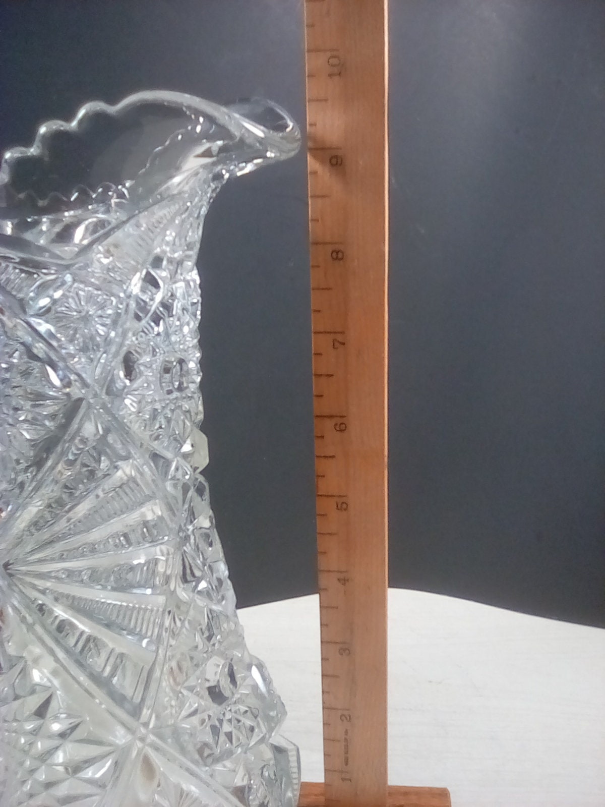 Jarra cristal redondeada c/asa 16x14x16cm