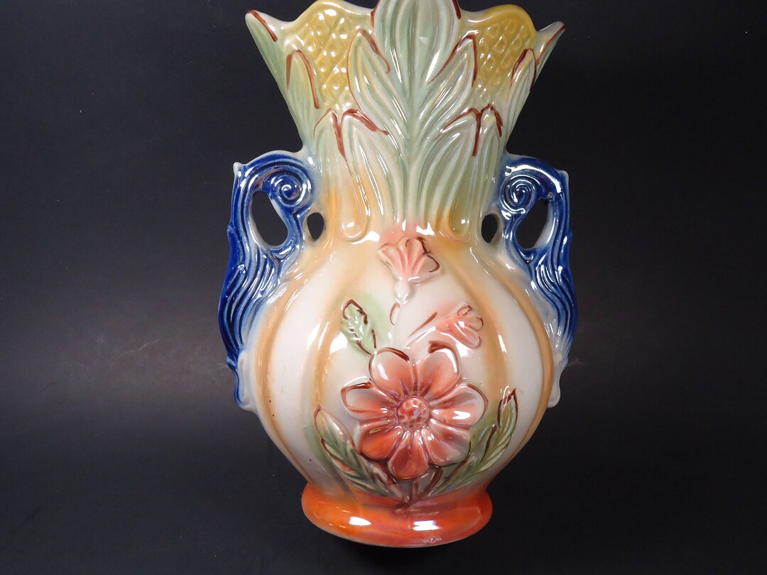 Porcelain Colorful Vase Made in Brazil Etsy