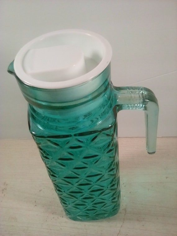 Turquoise Color Refrigerator Glass Jug / Pitcher With Handle 