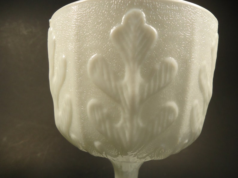 milk glass pedestal vase oak leaf pattern FTD I have 2