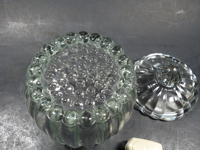 Small pumpkin clear glass lidded candy dish | Etsy