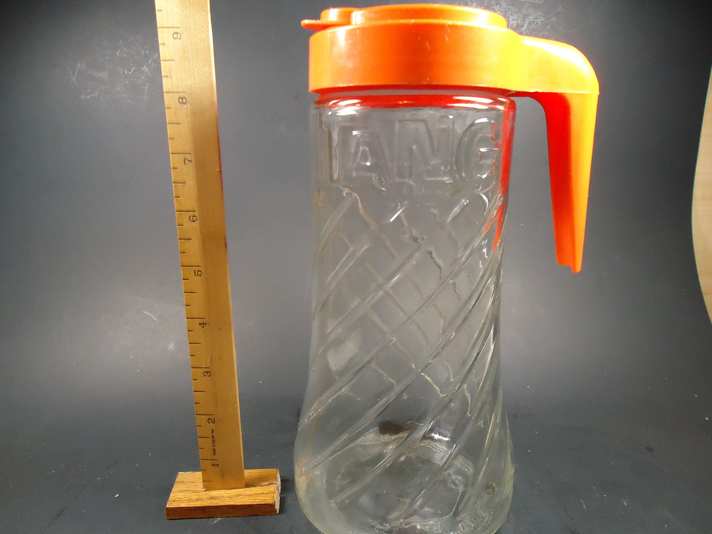 Hinder Altijd Kosten Tang Anchor Hocking Glass Juice Pitcher Orange Plastic Lid - Etsy