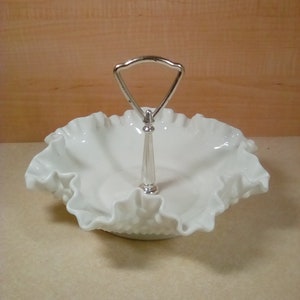 Fenton milk glass hobnail candy dish