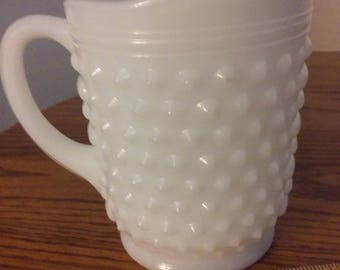 Vintage milk glass hobnail dish pattern