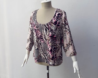 100% Pure Silk Jersey - Crazy Pattern Relaxed fit Blouse