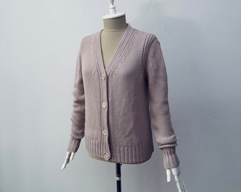 Soft Wool & Cashmere - Women&#39;s V-neck Knit Cardigan Sweater