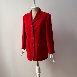 Vintage - 100% morbida lana - Giacca blazer rossa da donna