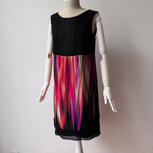 100% Pure Silk - Sleeveless Summer Multicolor Dress