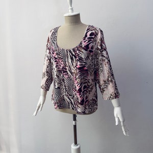 100% Pure Silk Jersey - Crazy Pattern Relaxed fit Blouse