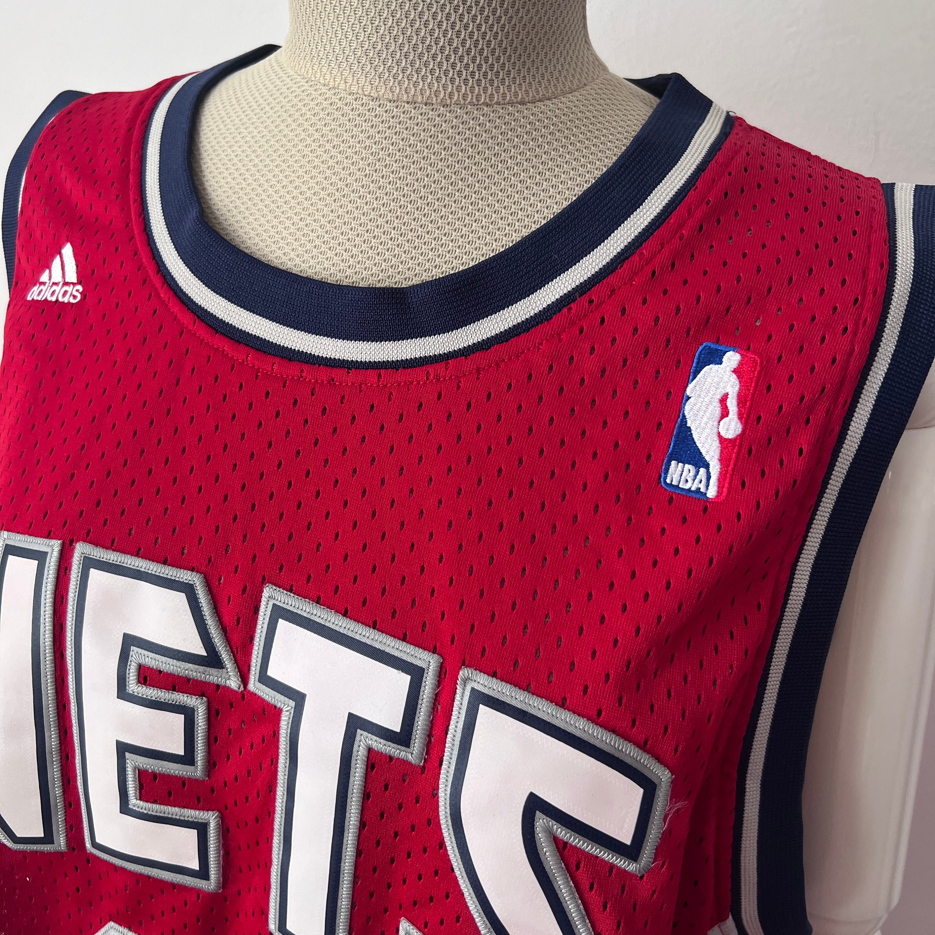 Rare Vintage Adidas NBA New Jersey Nets Red Alternate Blank Jersey