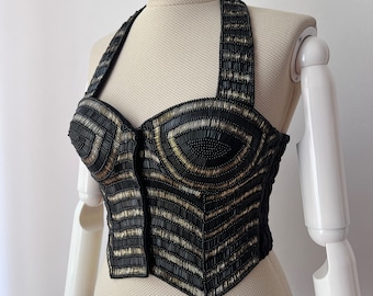 Vintage - Women's Festival Bustier Crop Top Rave Outfit