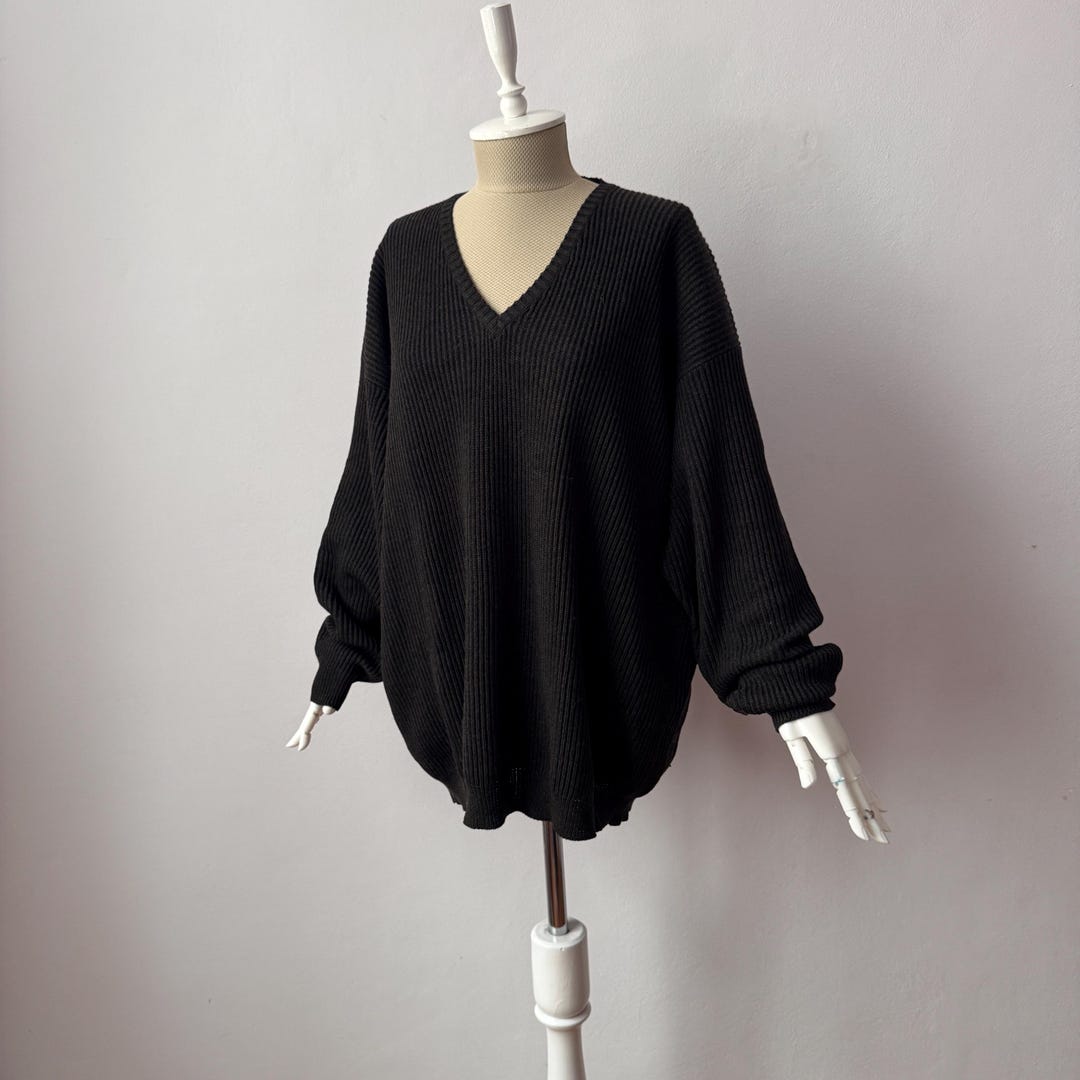 Vintage Dark Grey Jumper - L