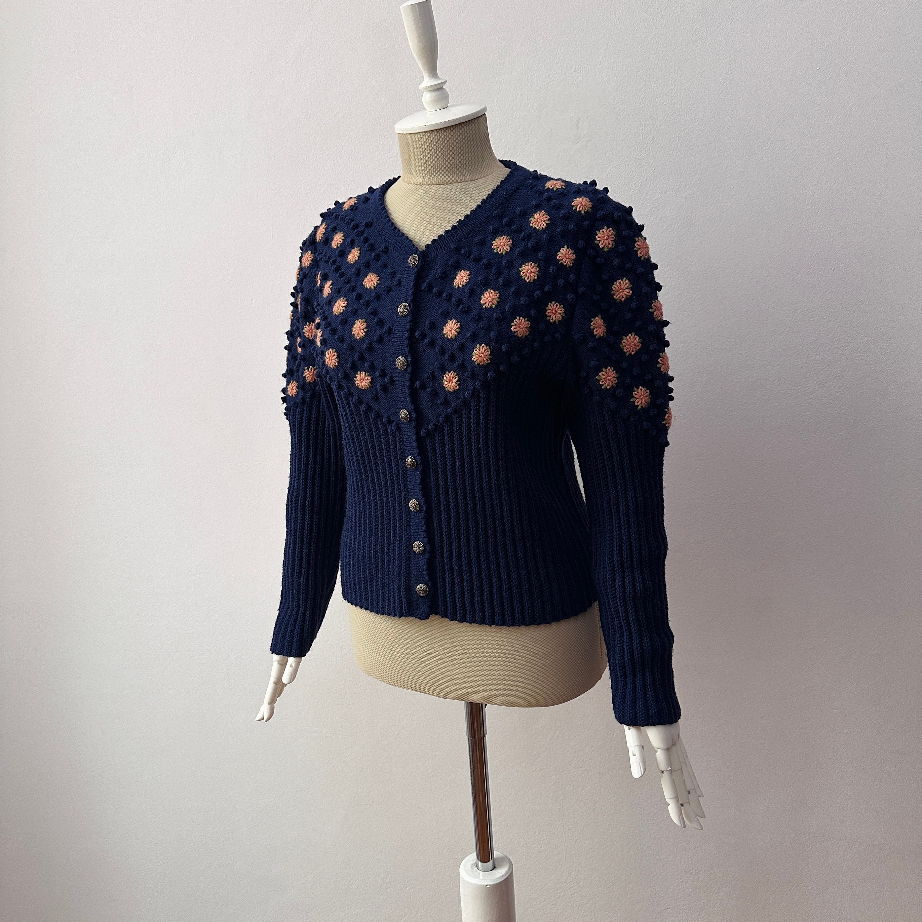 Vintage - 100% Pure Wool Women 3D Knit Cardigan Jacket - Etsy