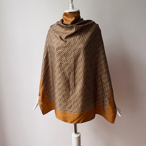 Vintage COMTESSE 100% Silk Scarf: Large Designer Print