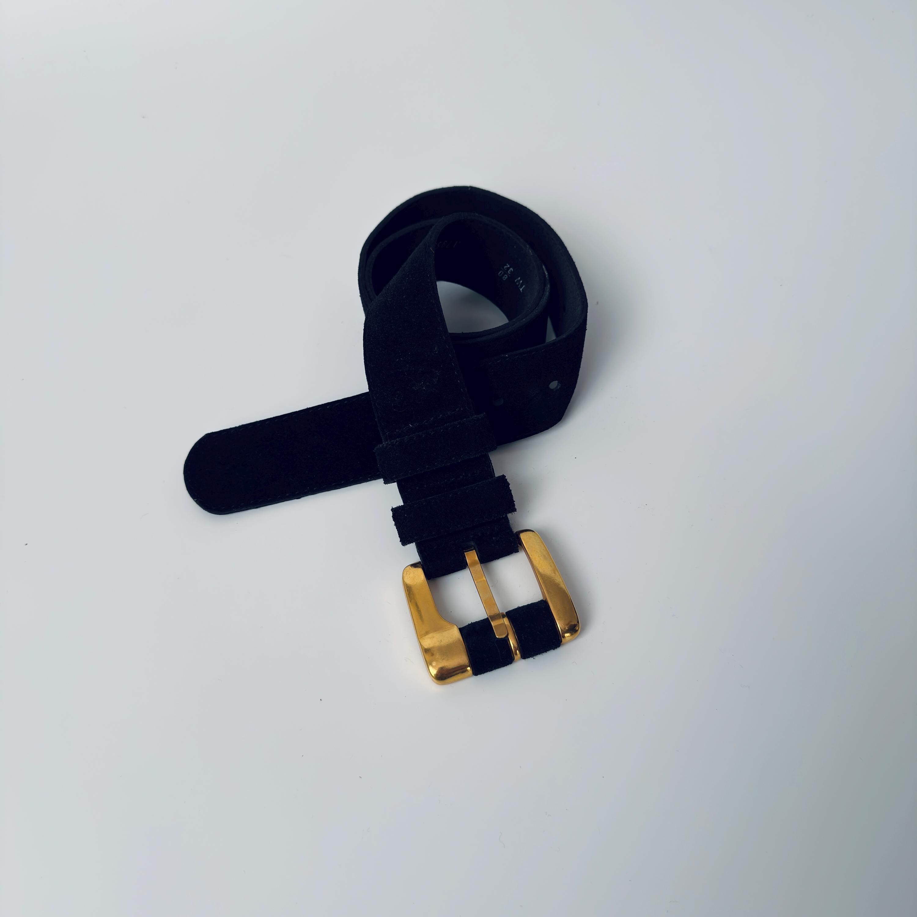 Handmade vintage suede Stylish Black and Gold Women\'s Belt SM Women main image 2