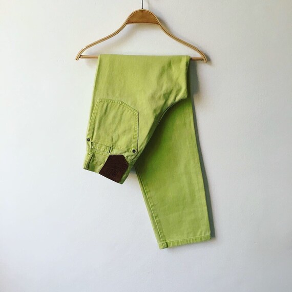 Vintage High Waist Jeans Pistachio Mint Green