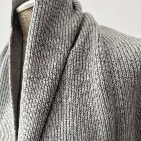 Soft Cashmere & Wool -  Light Gray Knitted Large … - image 2