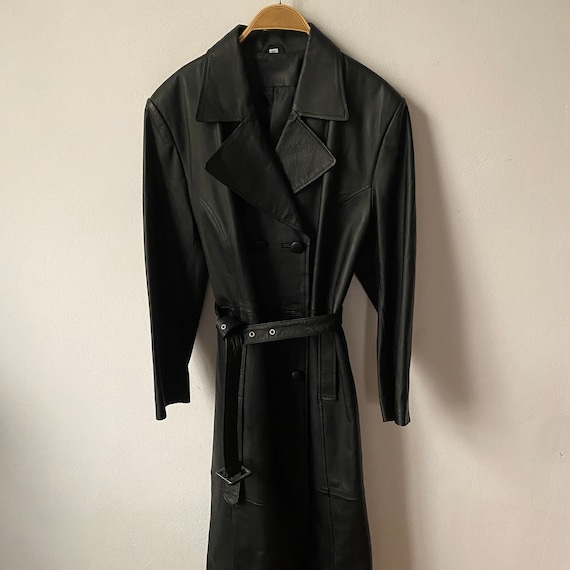 Vintage Leather Trench Coat / Jacket Women Size La