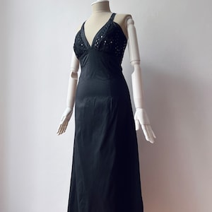100% Pure Silk Maxi Black Dress