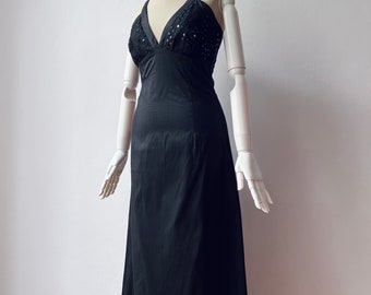 100% Pure Silk Maxi Black Dress