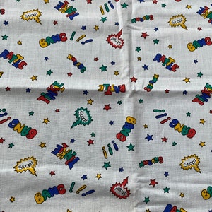 Vintage Cartoon Stof | Vintage katoen | Jaren 80 Kids Stof