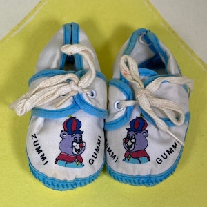 Rare 80s Gummi Bear Shoes | Zummi Gummi | 80s Disney | Vintage Walt Disney | Walt Disney Baby Shoe | 80s Cartoon | 80s Television |