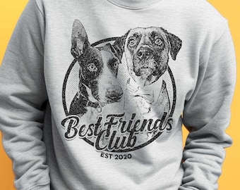 custom dog and cat person sweatshirt, dogs photo gift