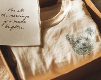 Custom Pet Portrait Shirt, Personalized Dog Memorial Gift, Rainbow Bridge Tee