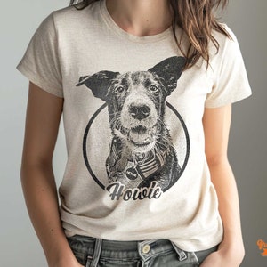 Maglietta personalizzata per animali domestici, maglietta personalizzata per cani e gatti, regalo per amanti degli animali con nome o foto, ritratto personalizzato di un animale domestico, maglietta per mamma, cane e papà.