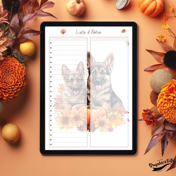 daily to do lists planner germanshepherd dog note to dos digital and printable